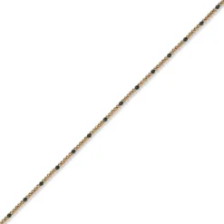 1,8mm Kette Collier Kugelkette 585 Gold Rotgold teil-schwarz-rhodiniert 50cm
