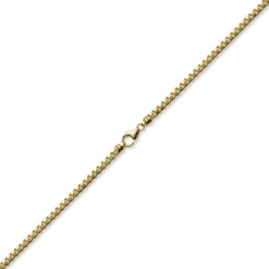 5mm Kette Collier Panzerkette oval diamantiert massiv, 750 Gold Gelbgold, 45cm