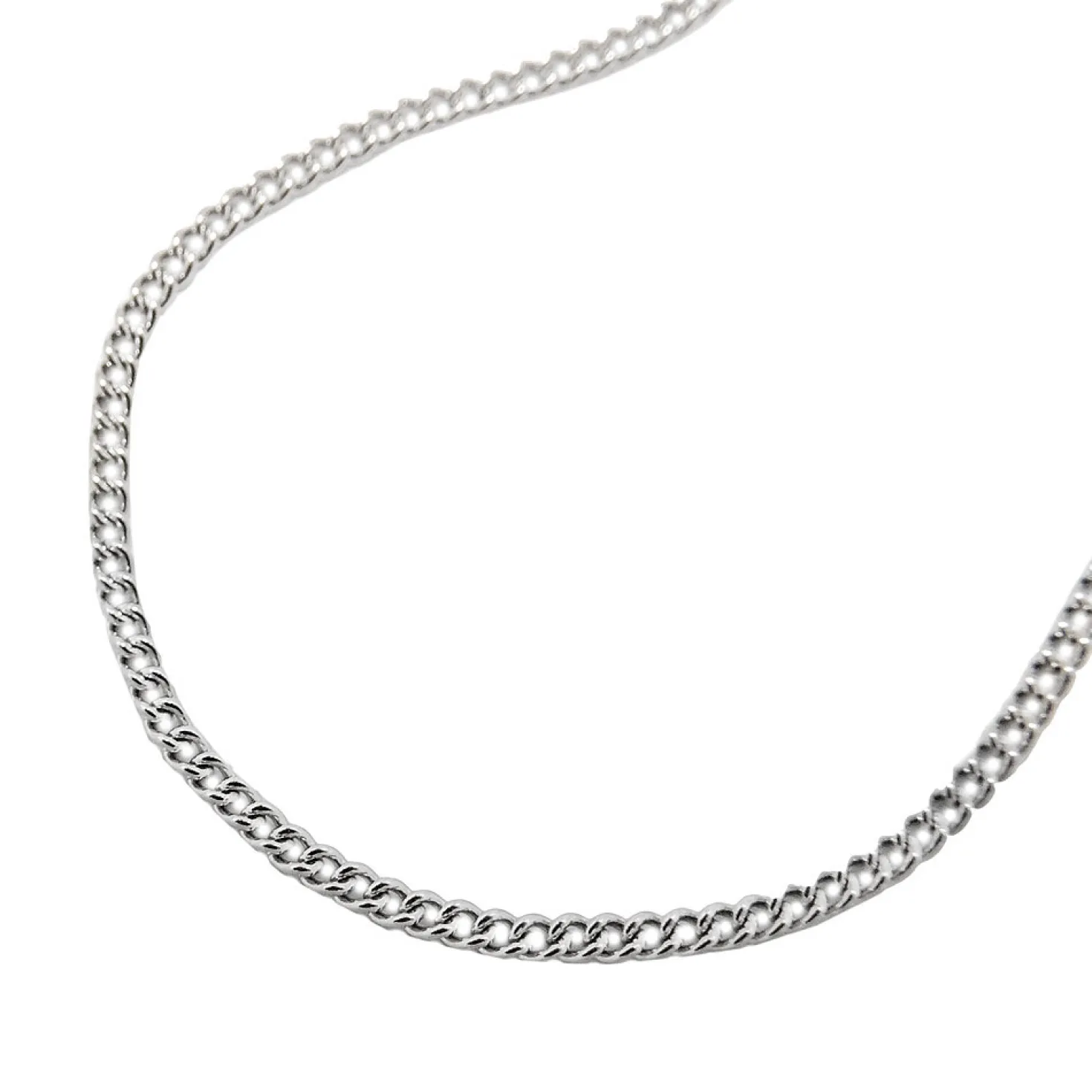 1,4mm Kette Collier Panzerkette aus glänzendem Edelstahl Halsschmuck, 45cm