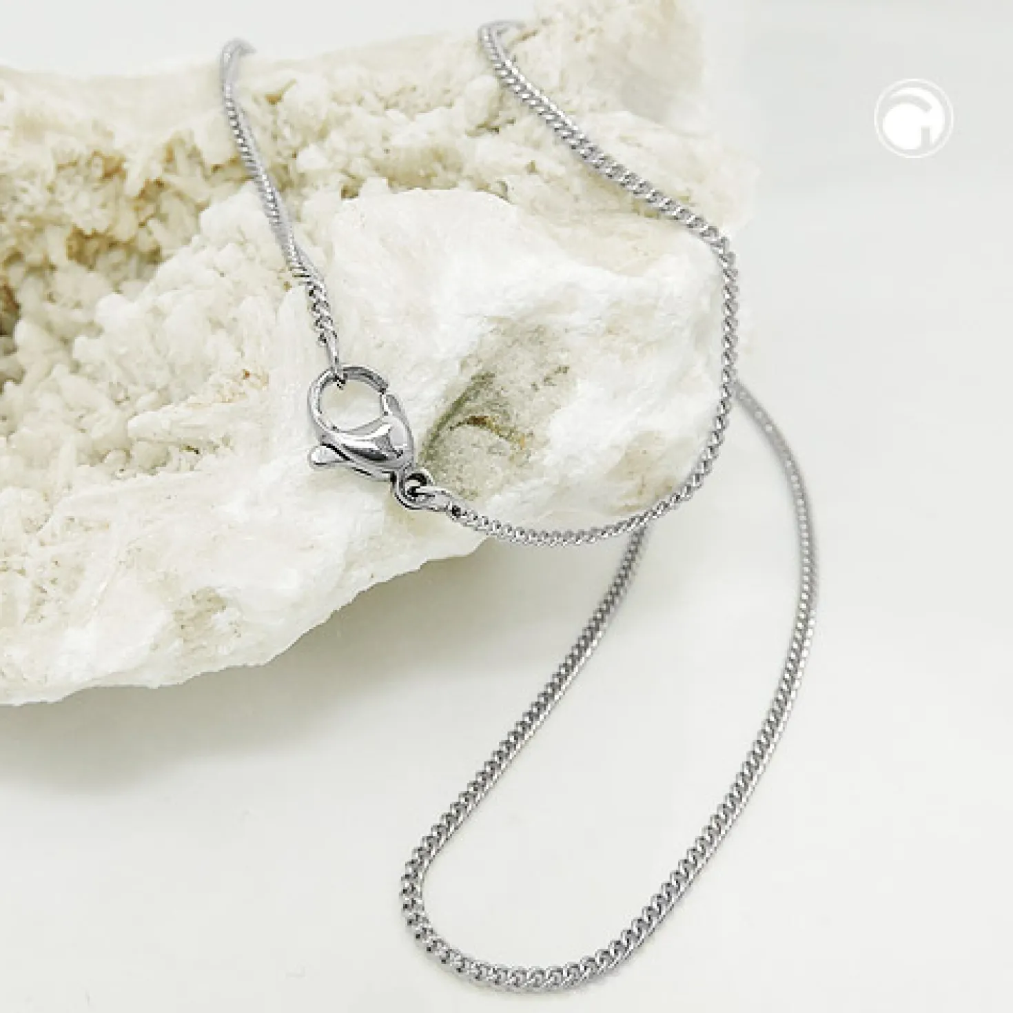1,4mm Kette Collier Panzerkette aus glänzendem Edelstahl Halsschmuck, 45cm