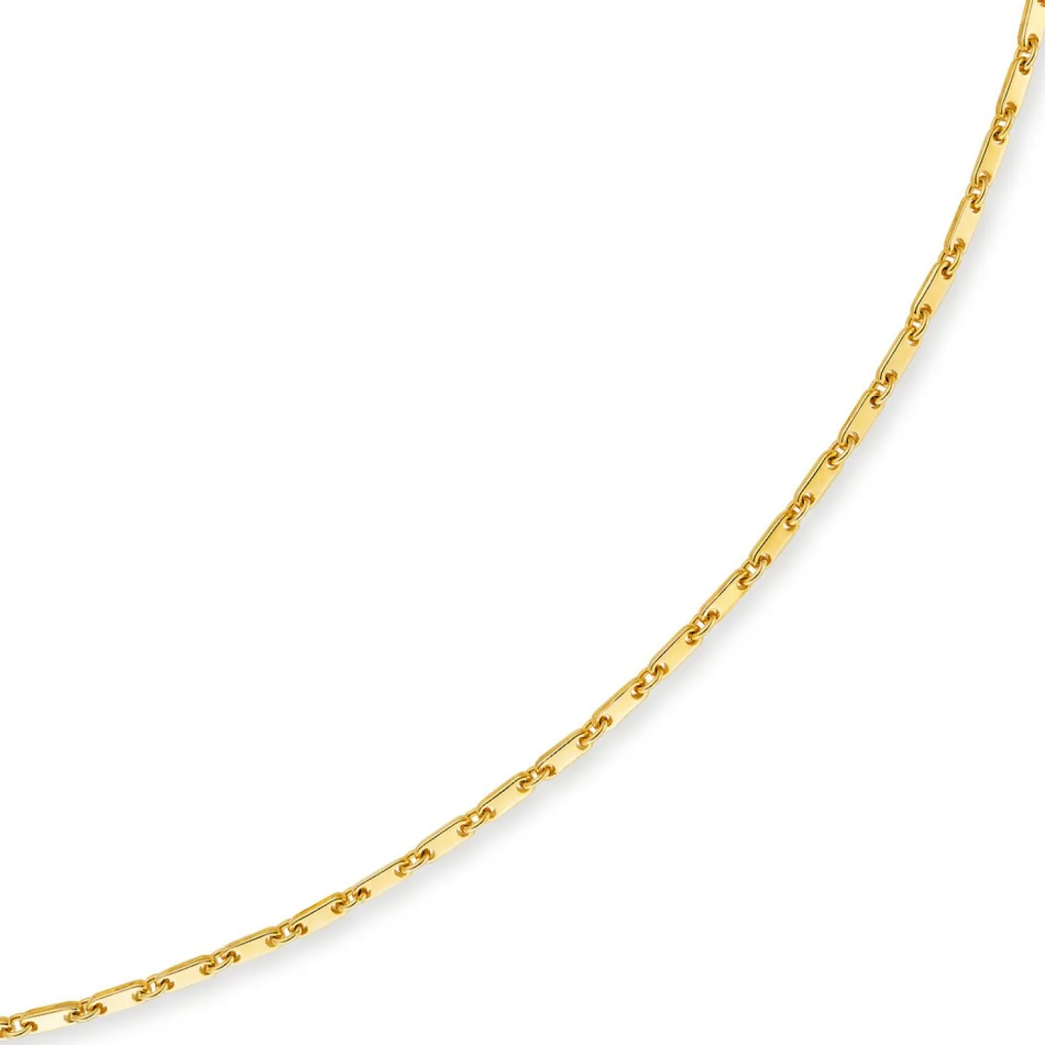 3mm Kette Collier Plattenkette aus 585 Gold Gelbgold, 45cm Unisex