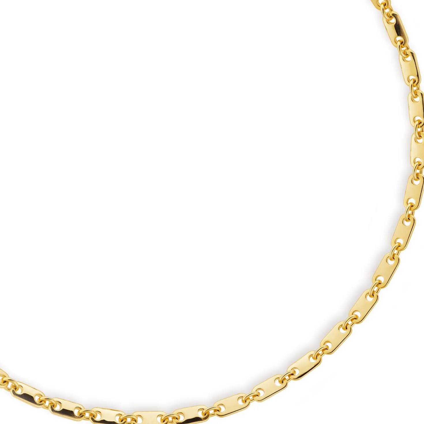 5mm Kette Collier Plattenkette aus 585 Gold Gelbgold, 50cm, Herren