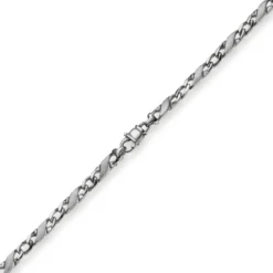4,5mm Kette Collier Rockwellkette X-Panzerkette matt aus 585 Gold Weißgold 50cm
