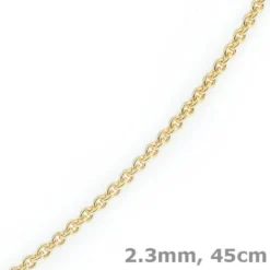 2,3mm Kette Collier Rundankerkette aus 750 Gold Gelbgold, 45cm