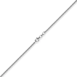 2,3mm Kette Collier Rundankerkette aus 750 Gold Weißgold massiv, 40cm