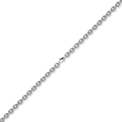 7mm Kette Collier Rundankerkette aus 585 Gold Weißgold 45cm