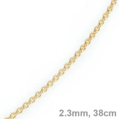 2,3mm Kette Collier Rundankerkette aus 585 Gold Gelbgold, 38cm Unisex