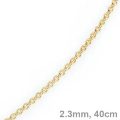 2,3mm Kette Collier Rundankerkette aus 585 Gold Gelbgold, 40cm Unisex