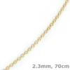 2,3mm Kette Collier Rundankerkette aus 750 Gold Gelbgold, 70cm Unisex