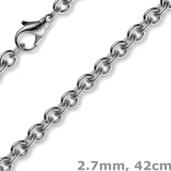 2,7mm Kette Collier Rundankerkette aus 750 Gold Weißgold, 42cm