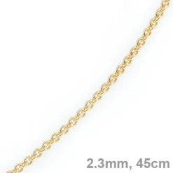 2,3mm Kette Collier Rundankerkette aus 585 Gold Gelbgold 45cm