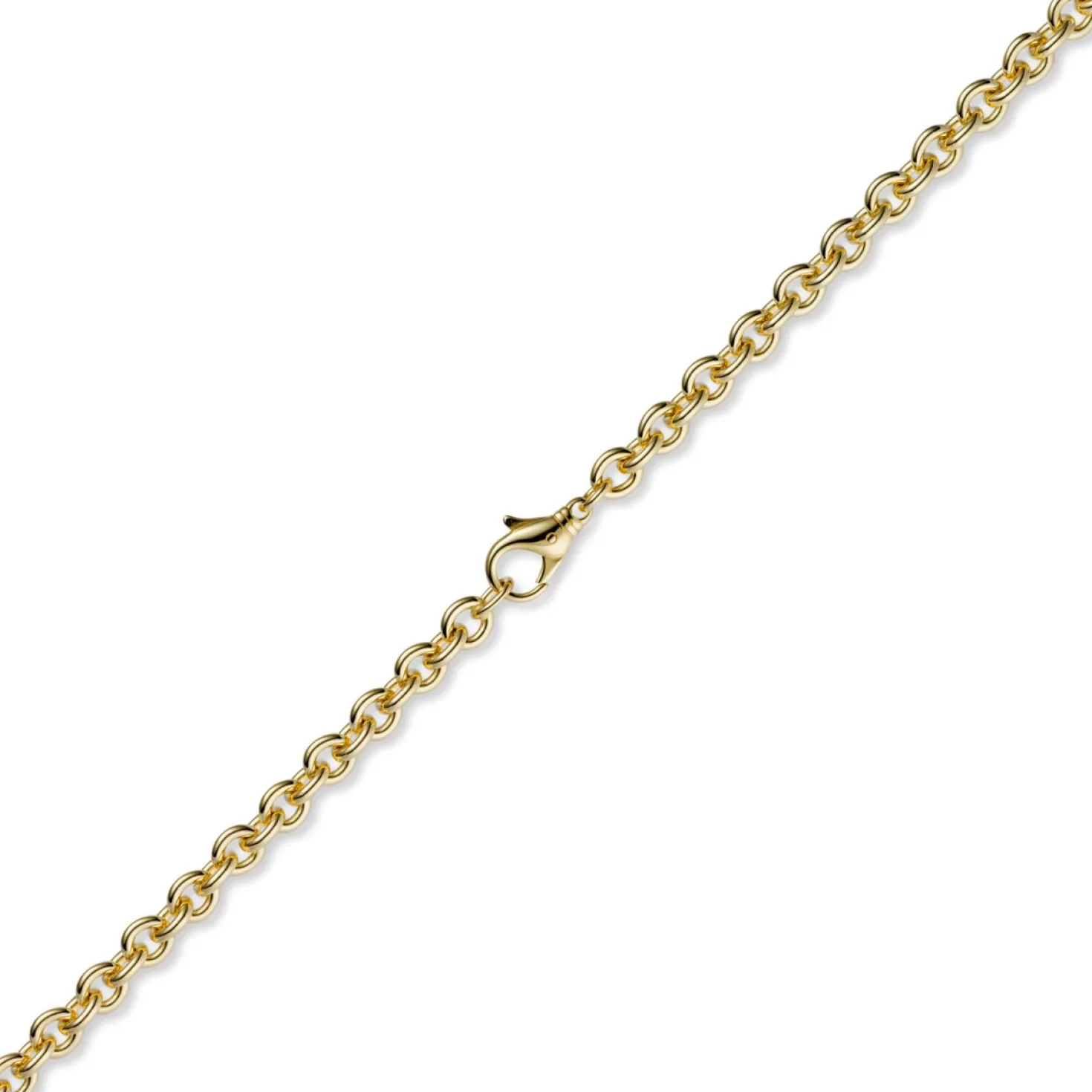 2,7mm Kette Collier Rundankerkette aus 750 Gold Gelbgold, 80cm Unisex