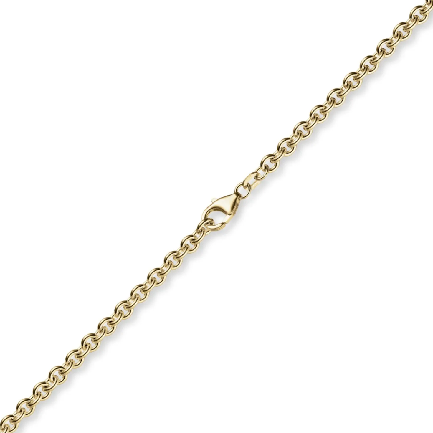 4,6mm Kette Collier Rundankerkette aus 585 Gold Gelbgold, 55cm Unisex