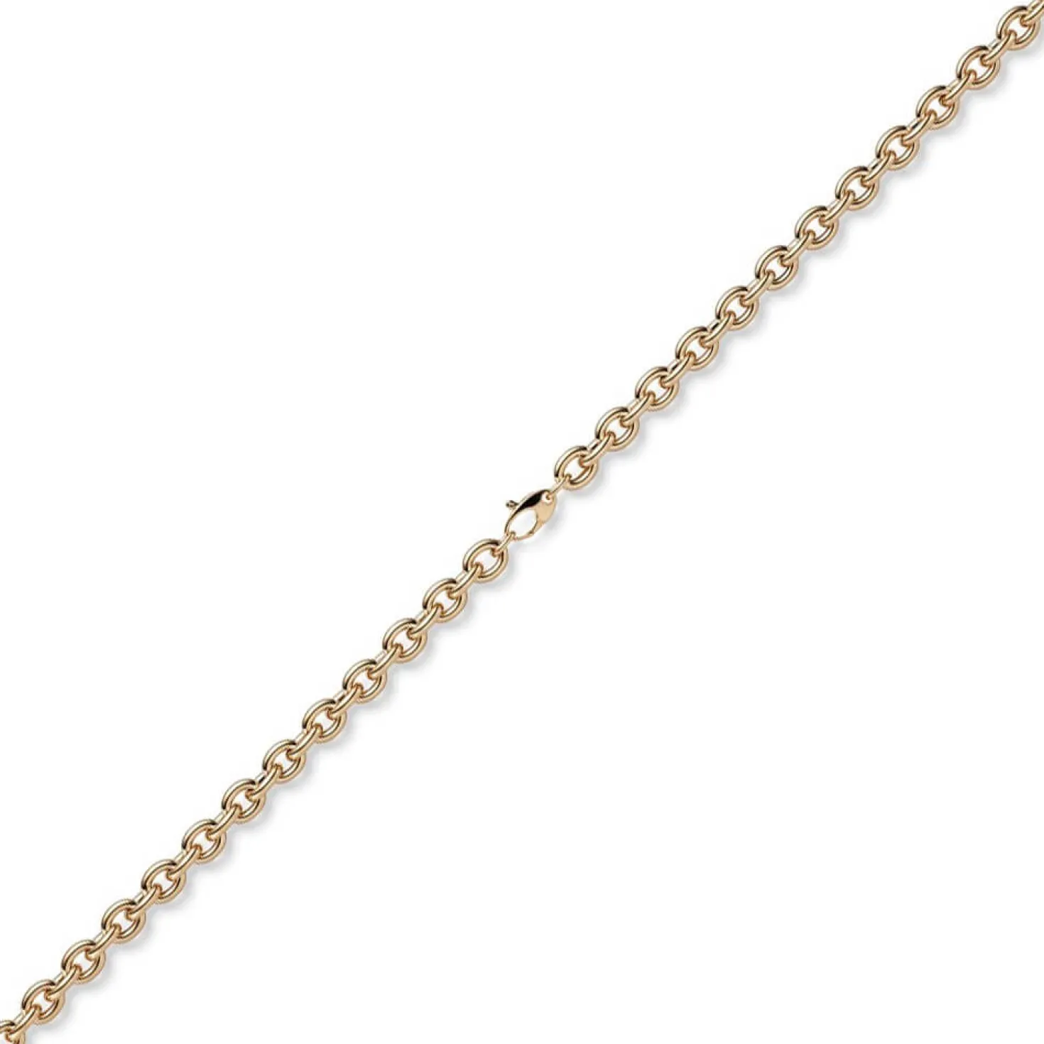 7mm Kette Collier Rundankerkette aus 585 Gold Rotgold 45cm