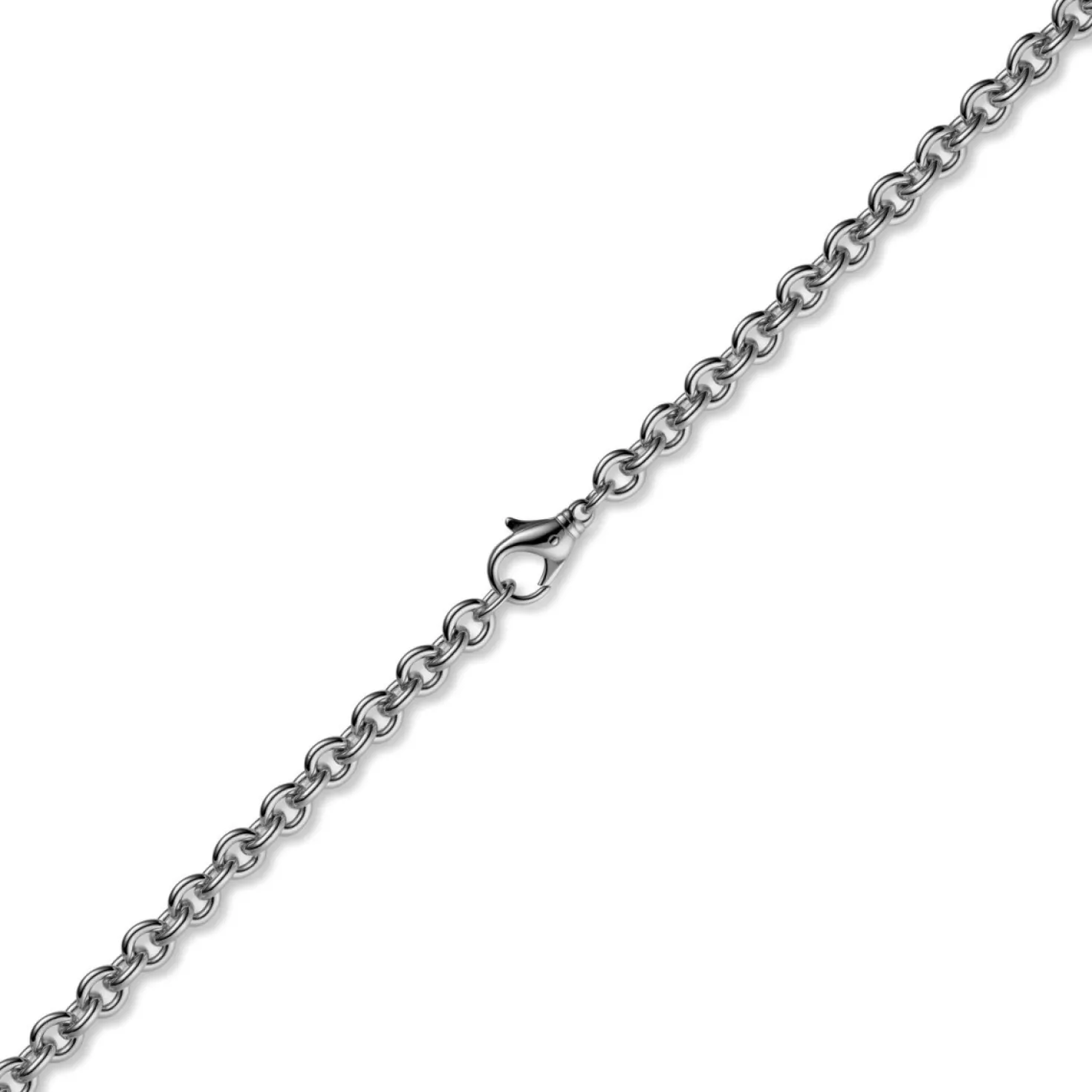 2,7mm Kette Collier Rundankerkette aus 750 Gold Weißgold, 90cm Unisex