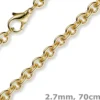 2,7mm Kette Collier Rundankerkette aus 750 Gold Gelbgold, 70cm Unisex