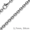 2,7mm Kette Collier Rundankerkette aus 585 Gold Weißgold, 50cm