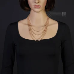 4,6mm Kette Collier Rundankerkette aus 750 Gold Rotgold, 50cm