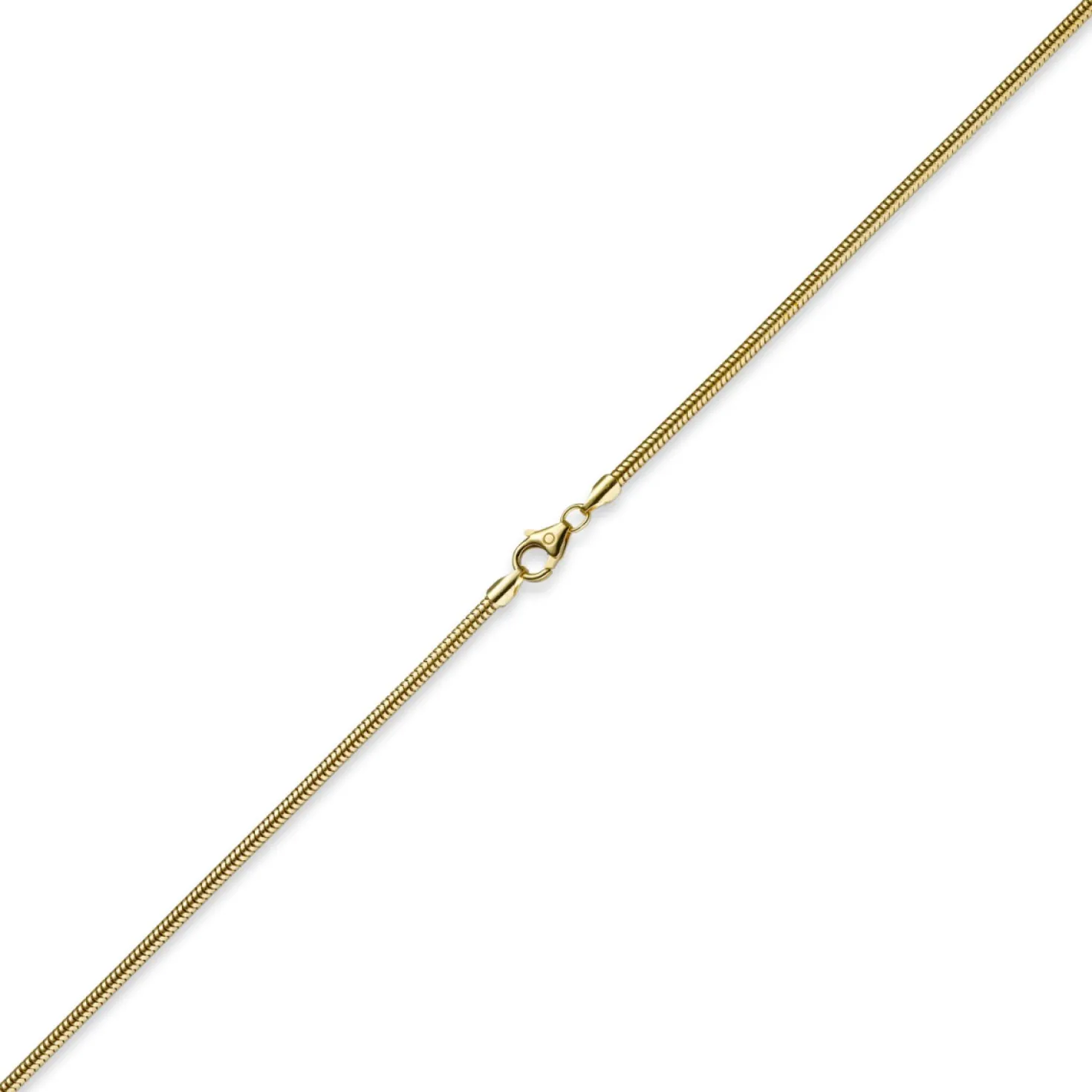 2,5mm Kette Collier Schlangenkette aus 585 Gold Gelbgold, 55cm, Damen