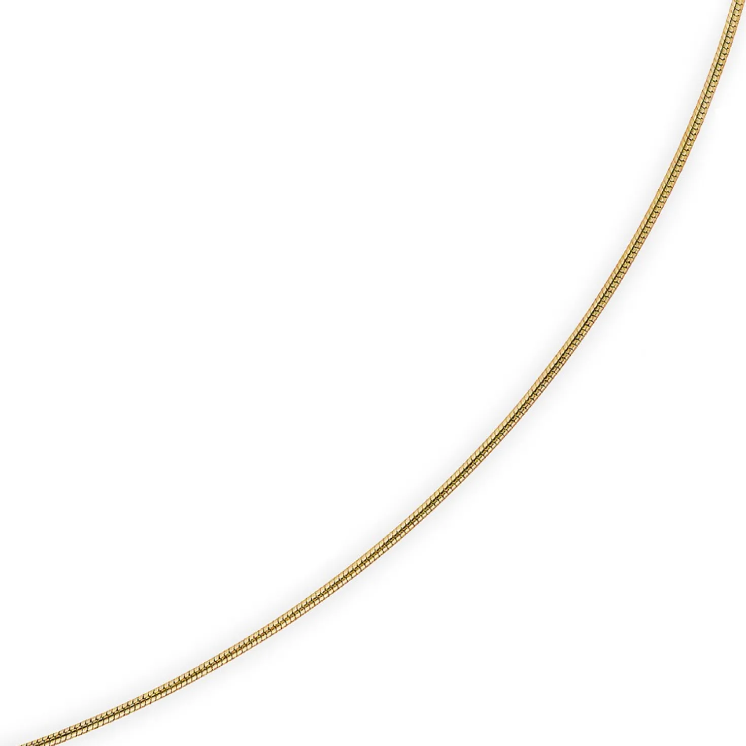 1mm Kette Collier Schlangenkette aus 585 Gold Gelbgold, 50cm, Damen