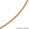 1,9mm Kette Collier Schlangenkette aus 585 Gold Gelbgold, 45cm, Damen