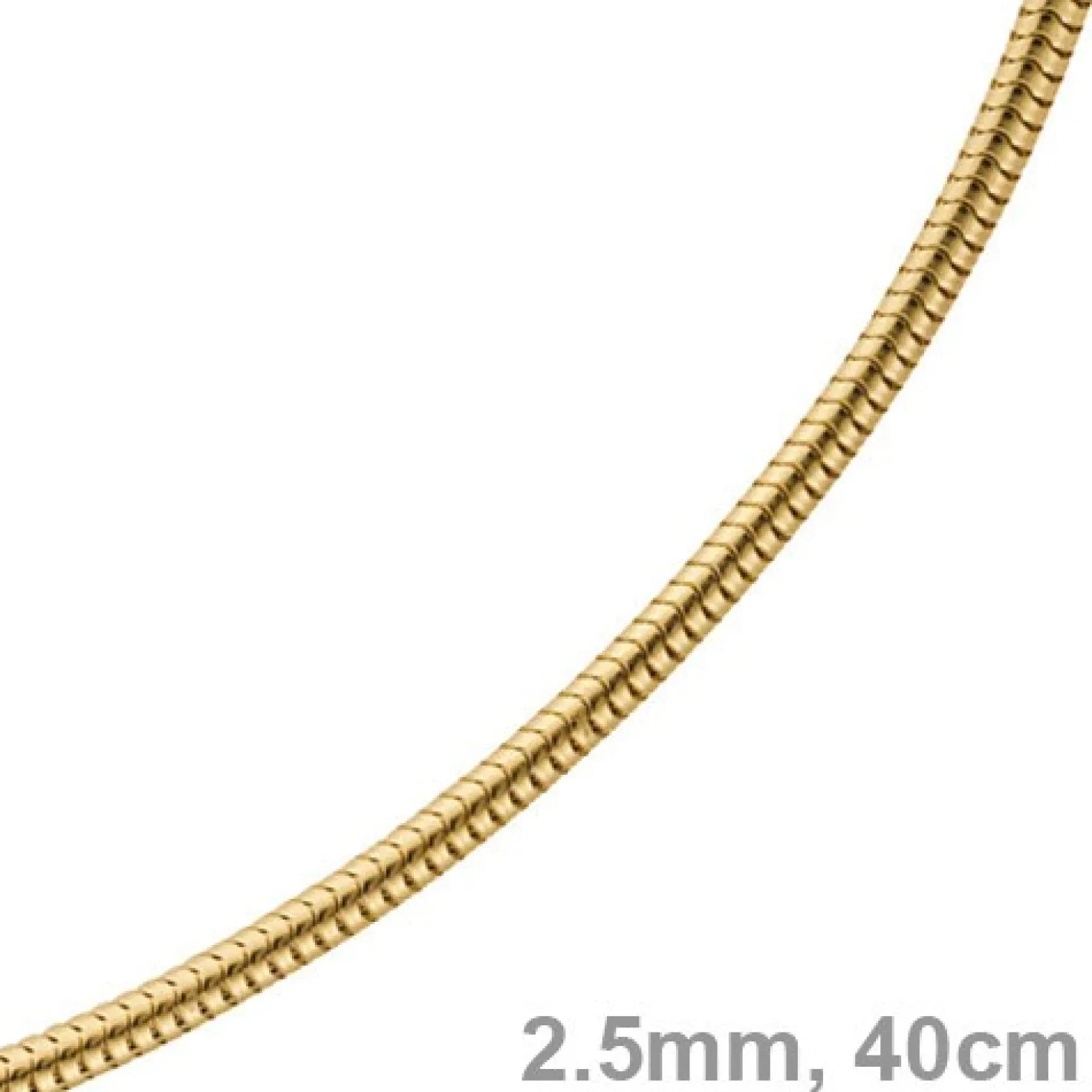 2,5mm Kette Collier Schlangenkette aus 585 Gold Gelbgold, 40cm, Damen