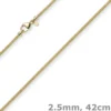 2,5mm Kette Collier Strickkette Halsschmuck aus 750 Gold Gelbgold rund 42cm