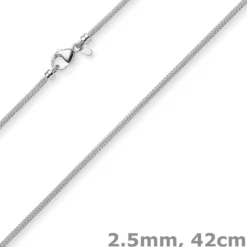2,5mm Kette Collier Strickkette rund aus 750 Gold Weißgold 42cm
