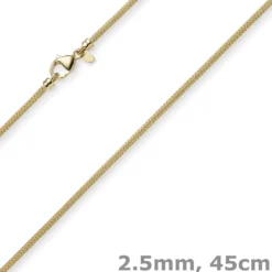 2,5mm Kette Collier Strickkette Halsschmuck aus 585 Gold Gelbgold rund 45cm