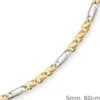 5mm Kette Collier Tigeraugekette, 585 Gold Weißgold & Gelbgold, 60cm