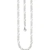5,3mm Kette Figarokette aus 925 Silber rhodiniert diamantiert Halsschmuck, 50cm