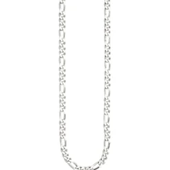 5,3mm Kette Figarokette aus 925 Silber rhodiniert diamantiert Halsschmuck, 60cm