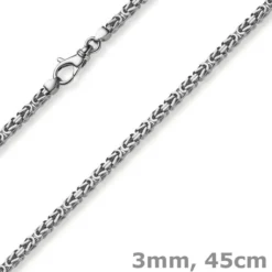 3mm Kette Halskette Königskette aus 750 Gold Weißgold massiv 45cm
