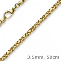 3,5mm Kette Halskette Königskette aus 585 Gold Gelbgold, 50cm, Unisex