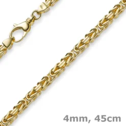 4mm Kette Halskette Königskette aus 585 Gold Gelbgold, 45cm