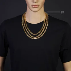 6mm Kette Halskette Königskette aus 750 Gold Gelbgold, 60cm, Herren
