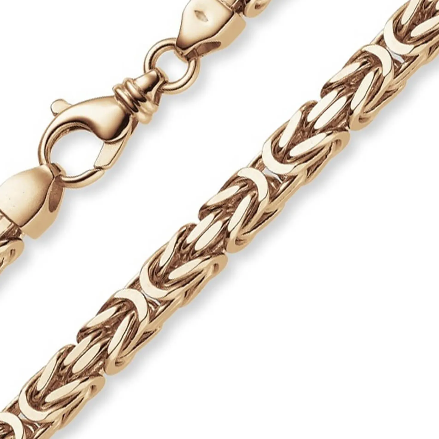 8mm Kette Halskette Königskette aus 585 Gold Rotgold massiv 70cm Herren