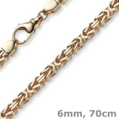 6mm Kette Halskette Königskette aus 750 Gold Rotgold massiv 70cm Herren