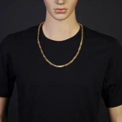 6mm Kette Halskette Königskette aus 750 Gold Gelbgold, 70cm, Herren