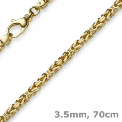 3,5mm Kette Halskette Königskette aus 585 Gold Gelbgold, 70cm, Herren