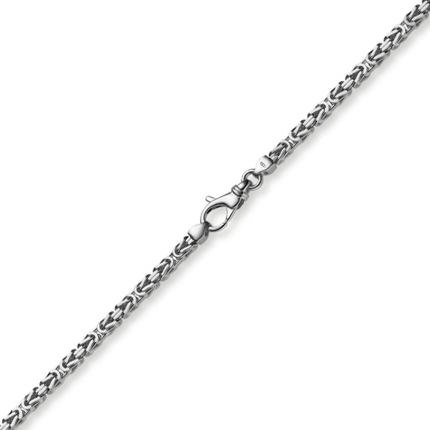3mm Kette Halskette Königskette aus 585 Gold Weißgold massiv 60cm