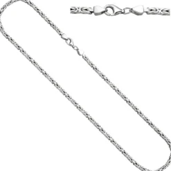 3,1mm Kette Halskette Königskette aus 925 Silber rhodiniert massiv 50cm Herren