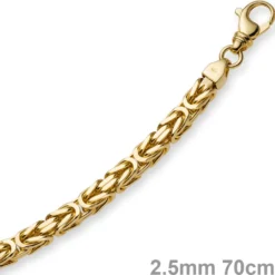 2,5mm Kette Halskette Königskette aus 585 Gold Gelbgold, 70cm, Unisex