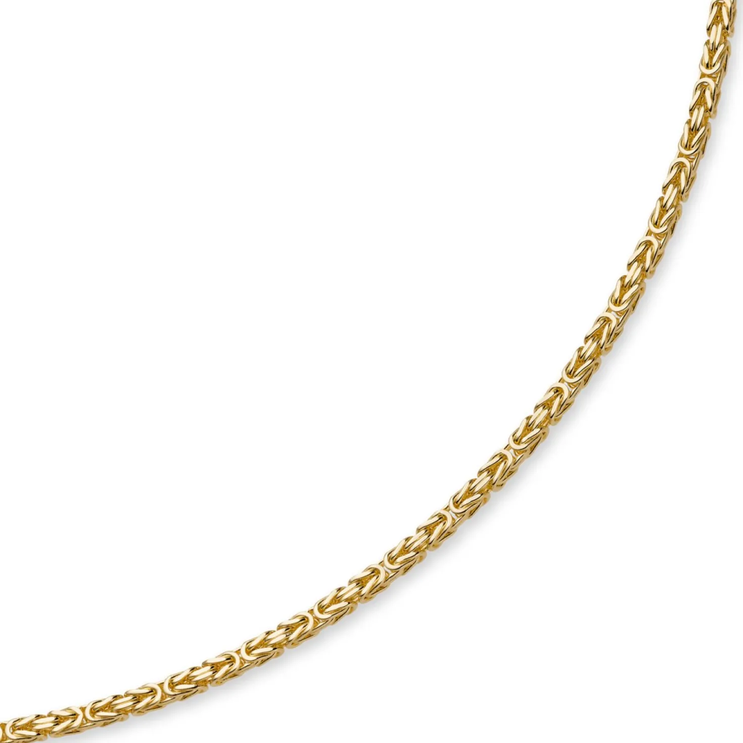 3mm Kette Halskette Königskette aus 585 Gold Gelbgold, 60cm, Unisex