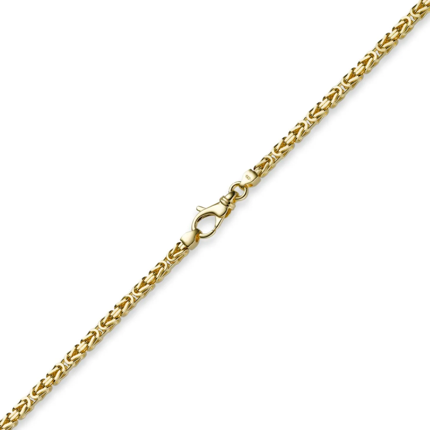 3mm Kette Halskette Königskette aus 585 Gold Gelbgold, 60cm, Unisex