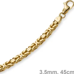 3,5mm Kette Halskette Königskette aus 585 Gold Gelbgold, 45cm
