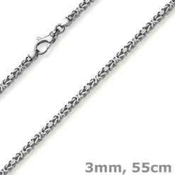 3mm Kette Halskette Königskette aus 585 Gold Weißgold massiv 55cm