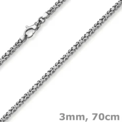 3mm Kette Halskette Königskette aus 585 Gold Weißgold massiv 70cm