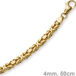 4mm Kette Halskette Königskette aus 750 Gold Gelbgold, 50cm