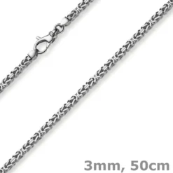 3mm Kette Halskette Königskette aus 585 Gold Weißgold massiv 50cm